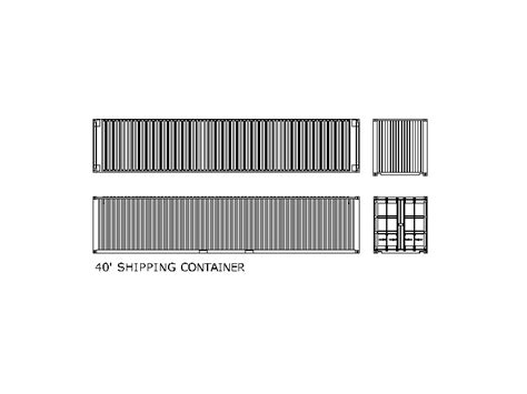 40 Dry Van Container Dimensions Dwg Free Autocad Blocks 46 Off
