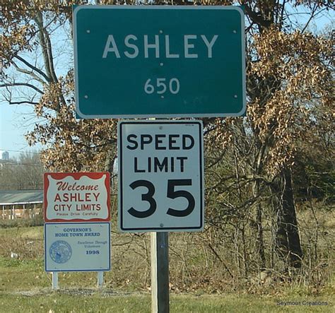 Ashley Il City Welcome Sign And Population Sign Photo Picture
