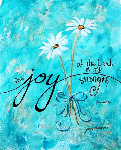 The Joy Of The Lord Is My Strength Watercolor Art Print Bible Verse