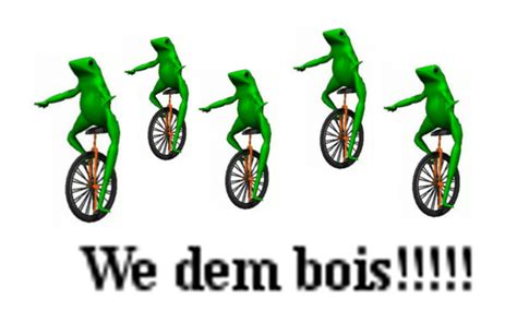 Dat Boi Is A 3d Green Frog Character Riding A Unicycle And