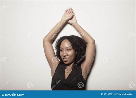 Woman Posing With Her Arms Above Her Head Stock Image Image Of American Woman 11145021