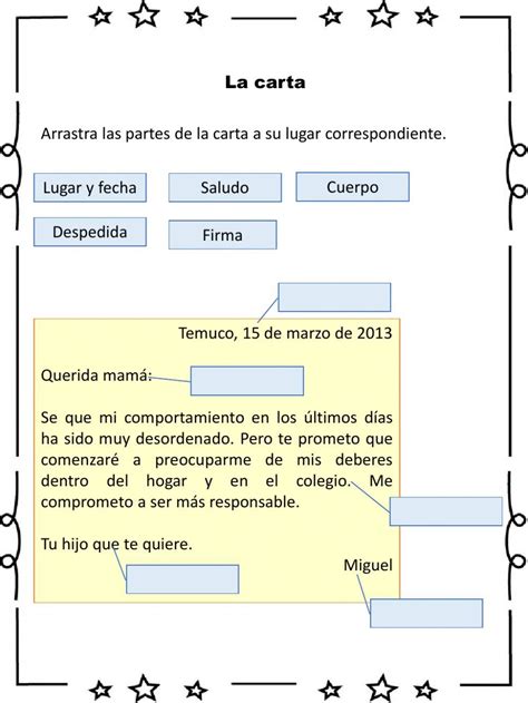 Partes De La Carta Online Exercise Spanish Writing Lettering Writing