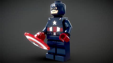 Lego Captain America Avengers 1 Buy Royalty Free 3d Model By