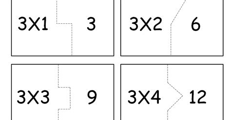 Pedagógiccos Quebra Cabeça Da Multiplicação Tabuada Do 3 E Do 4