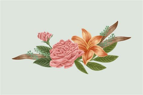 Vintage Flower Bouquet Vector Premium Vector Illustration Rawpixel