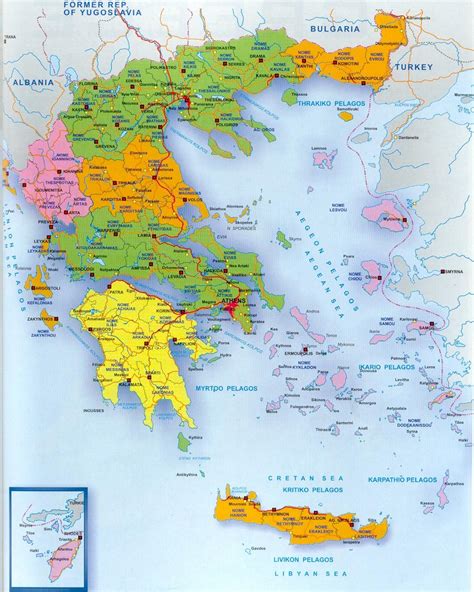 Wyspy Greckie Mapa Grecji I Wysp Greckich Europa Po Udniowa Europa