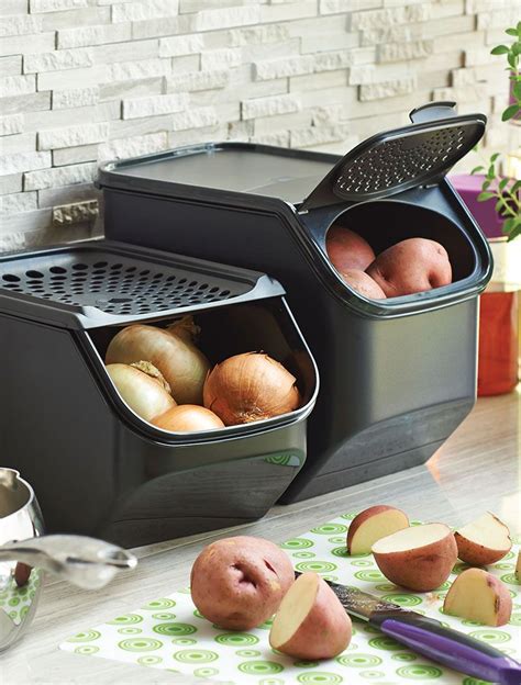 Onion And Garlic And Potato Smart Containers Smart Features Like Opaque
