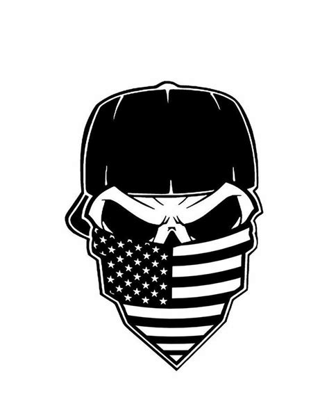 Vinyl Decal Skull Gangster American Flag Mask Usa 20 Colors Car Truck