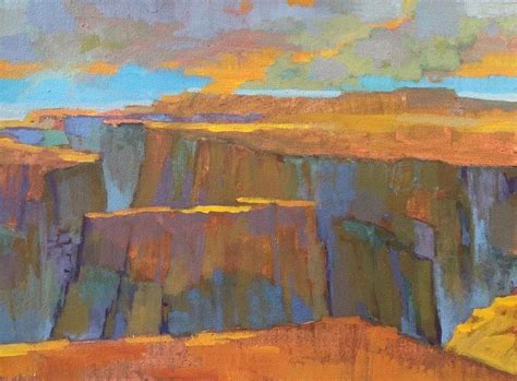 Sunset Over Upper Grand Canyon 2019 Acrylic Painting By Rod Norman