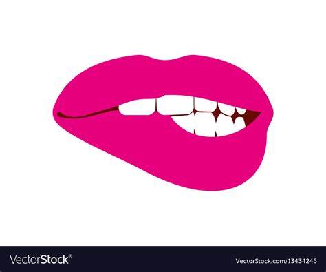 Woman Biting Her Lip White Royalty Free Vector Image