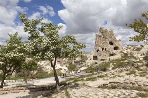 Cappadocia Turkey Mountain Landscape With Caves In The Rocks In The