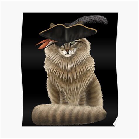 Pirate Cat Kitty In A Pirate Hat Poster By Mehu Redbubble