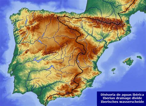 Iberian Drainage Divide Anexocuencas Hidrográficas De La Península