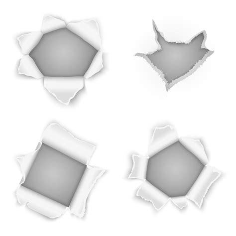 Free Vector Torn Paper Holes Vector Collection Design Edge Element