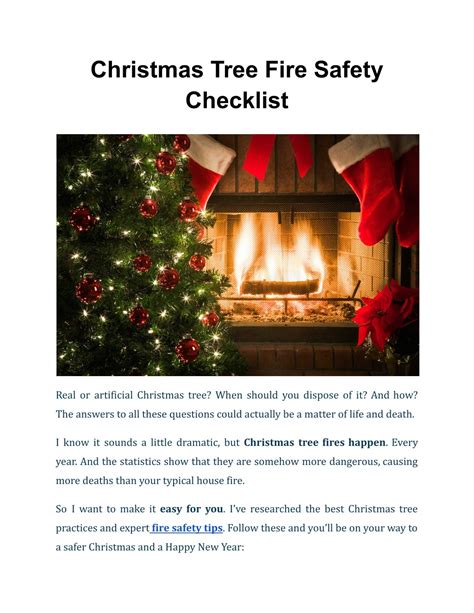 Ppt Christmas Tree Fire Safety Checklist Powerpoint Presentation