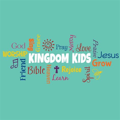 Word Collage Kingdom Kids Sunday School Church Nursery Fellowship