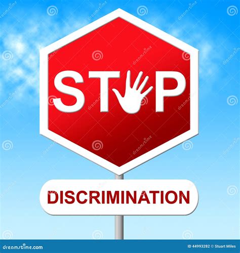 Stop Discrimination Indicates Warning Sign And Bias Stock Illustration