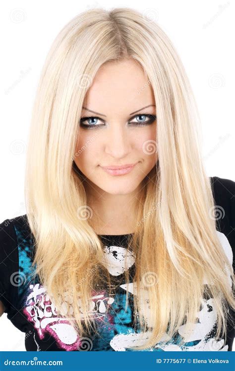Portrait Of The Young Beautiful Blonde Stock Image Image Of Passion