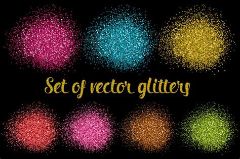 Set Of Vector Glitters Custom Designed Textures Creative Market