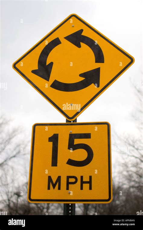 A Rotary Sign With Arrows Stock Photo Alamy