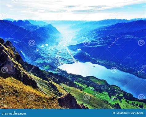 Lake Walensee Also Known As Lake Walen Or Lake Walenstadt Stock Image