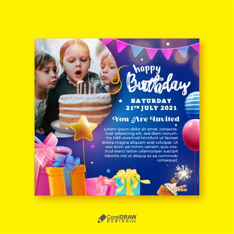 Download Abstract Happy Birthday Social Media Wishes Card Coreldraw