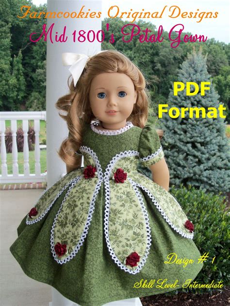 18 Size Pdf Sewing Pattern Instant Download Historical Petal Gown