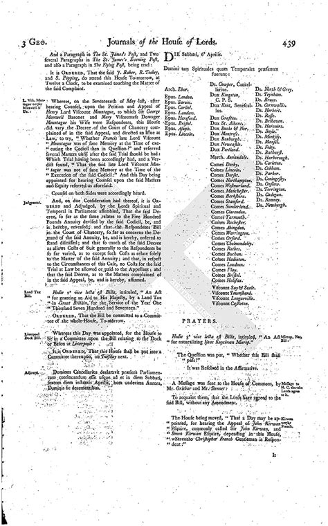 House Of Lords Journal Volume 20 6 April 1717 British History Online