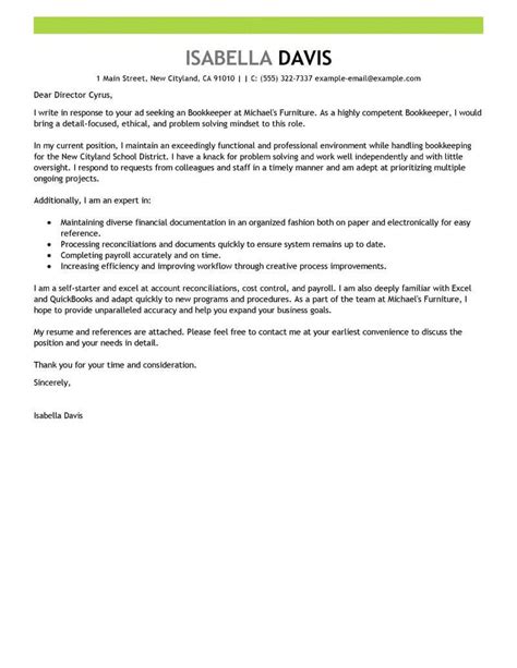 Outstanding Bookkeeper Cover Letter Examples Livecareer