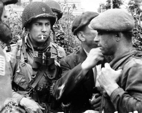 Members Of The French Resistance And The Us 82nd Airborne Division In