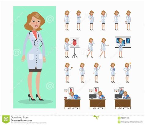 Doctor Woman Set Stock Vector Illustration Of Profession 106970438