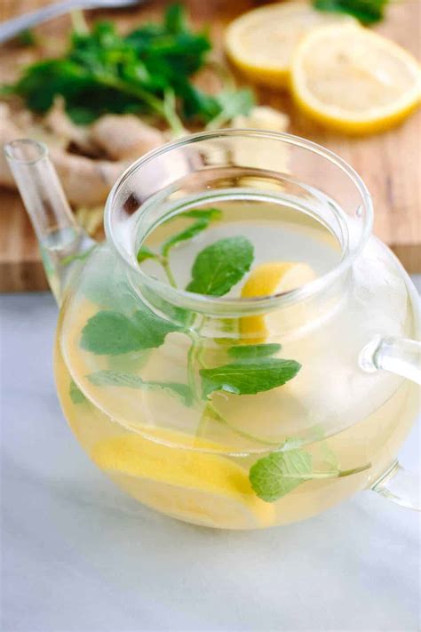 Hot Ginger Root Tea With Lemon And Mint Jessica Gavin