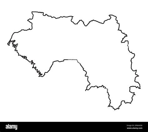 Guinea Mapa De Contorno Aislado En Blanco Imagen Vector De Stock Alamy