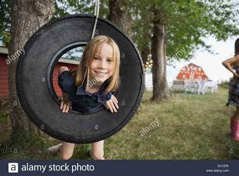 Portrait Girl On Swing Hi Res Stock Photography And Images Alamy