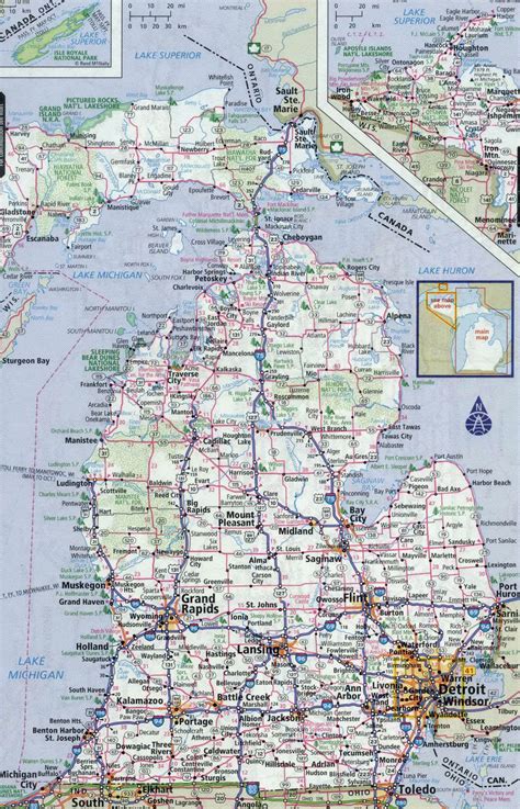 The center of each city listed is within 33 miles of michigan city, in. Large detailed roads and highways map of Michigan state ...
