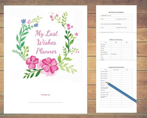 Printable Last Wishes Template