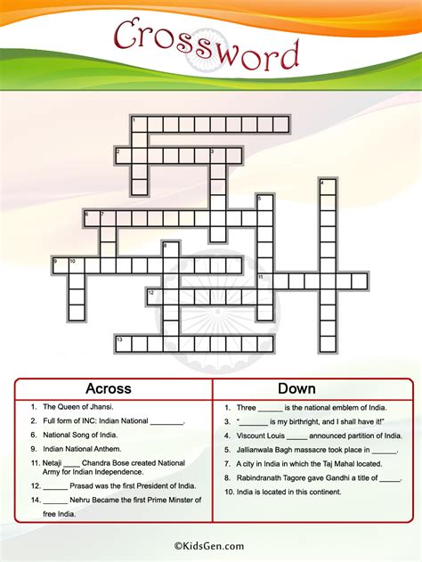 Independence Day Crossword Puzzle