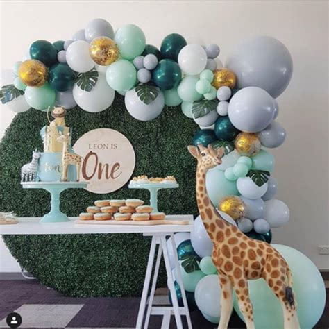 Wild One Jungle Themed 1st Birthday Balloon Garland Kit Two Etsy
