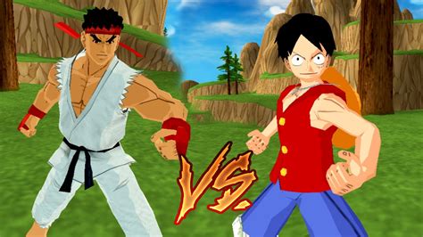 Ryu Vs Luffy Naruto Street Fighter Vs One Piece Dbz Tenkaichi 3