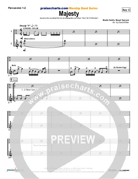Majesty Percussion Sheet Music PDF Delirious PraiseCharts