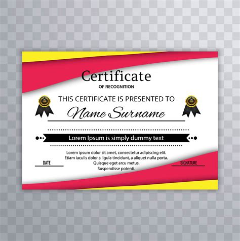 Template Design For Certificate Of Appreciation
