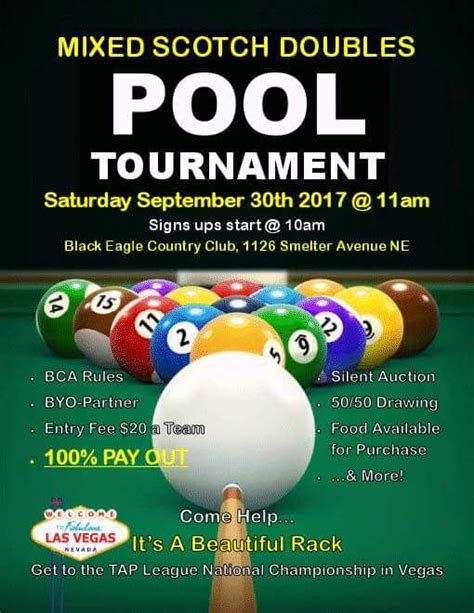 Us Pool Tournaments Support Local Pool Rooms Flyers