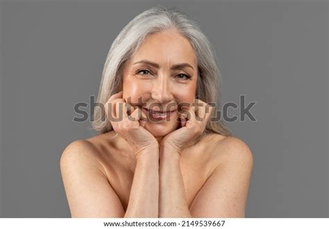 Portrait Beautiful Mature Woman Nude Body Stock Photo