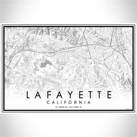 Lafayette California Map Print In Classic — Jace Maps