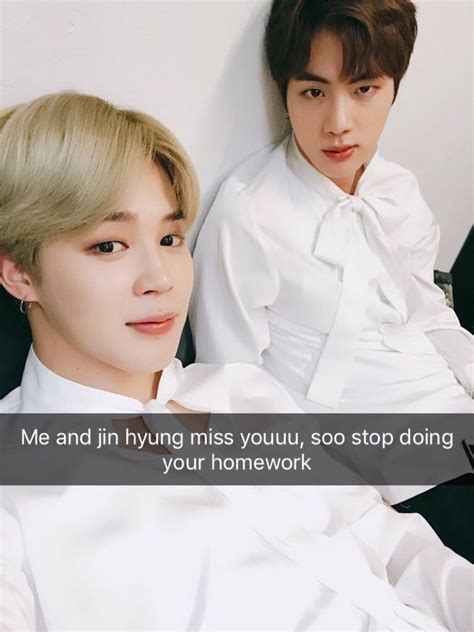 Bts Snap Jimin And Jin Do Homework Snaps Bts