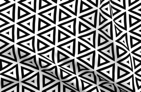 Geometric Black And White Triangle Fabric Organic Cotton Knit Fabric