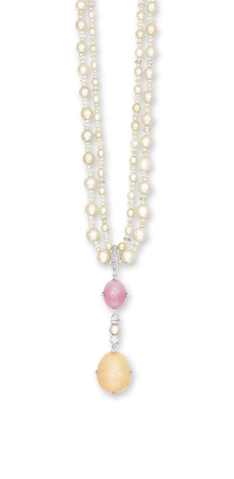 A Conch Pearl Melo Pearl And Natural Pearl Pendent Necklace Christies