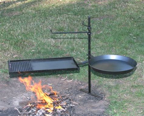 Australian Made Swing Over Campfire Cooking Kit With 1m Post Bbq Plate