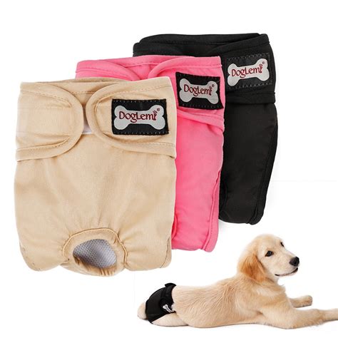 3pcs Dog Diapers Female Dog Short Washable Menstruation Underwear