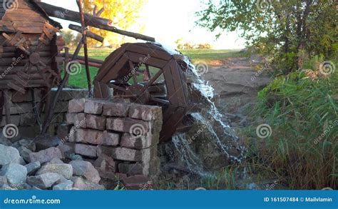 Old Wooden Water Mill With Rotating Wheel Stock Footage Video Of